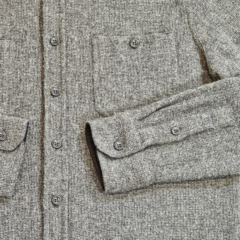 Taylor Stitch Service Shirt Men's Button-up 100% Wool Moss Melange Pocket 42 - Picture 2 of 10